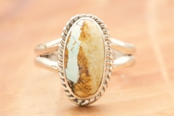 Genuine Boulder Turquoise Sterling Silver Native American Ring